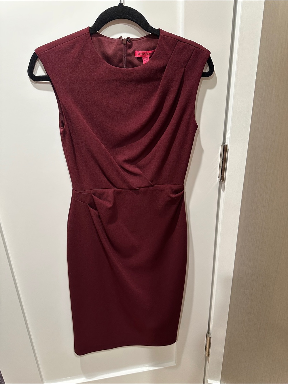 Betsey Johnson Burgundy Draped Sheath Dress